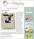 ecofabulous blog reviews SKN bags usinig a picture of the blueberry bag mentions co founders chris degregorio and jennifer stevenson