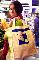 The Blueberry Bag being used at the market