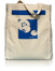 SKN's designer Blueberry tote is fashion forward and available in 100% certified organic cotton
